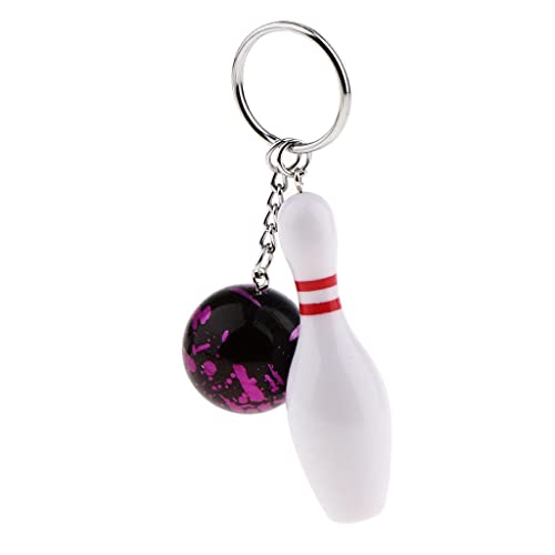 Gitohoni Schlüsselanhänger Tischtennis Als Exquisiter Anhänger für Den Schlüsselbund Und Als Taschenschmuck mit Schläger Und Ball für Bastelzubehör Und Als Mi, lila Mini-Bowling von Gitohoni