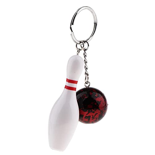 Gitohoni Schlüsselanhänger Tischtennis Als Exquisiter Anhänger für Den Schlüsselbund Und Als Taschenschmuck mit Schläger Und Ball für Bastelzubehör Und Als Mi, rot Mini-Bowling von Gitohoni