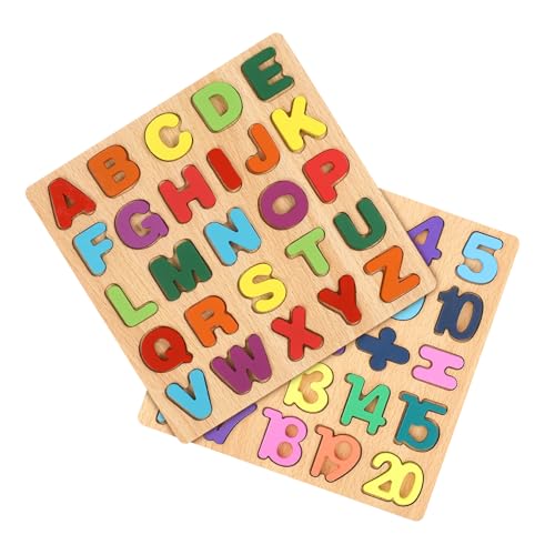 Gitua 2 Stück Holzpuzzle Spielzeug, Bunt Alphabet ABC Buchstaben Zahlen Gestalten Holz Puzzle Blöcke für Kleinkinder und Vorschulkinder Gitua 2 Stück Holzpuzzle Spielzeug, Bunt Alphabet ABC Buchstaben Zahlen Gestalten Holz Puzzle Blöcke für Kleinkinder und Vorschulkinder von Gitua