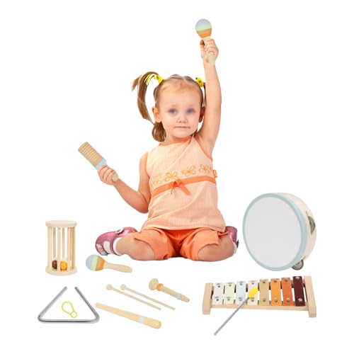 Musikinstrumente Spielzeug-Set,Holzspielzeug Mehrere Instrumentenkombinationen,Glatte Kanten Schlagzeug mit Milde Farben,7 Arten von Musikinstrumenten Lehren mit Spaß Buchenholz Stapelspielzeug Musikinstrumente Spielzeug-Set,Holzspielzeug Mehrere Instrumentenkombinationen,Glatte Kanten Schlagzeug mit Milde Farben,7 Arten von Musikinstrumenten Lehren mit Spaß Buchenholz Stapelspielzeug von Giuffrida