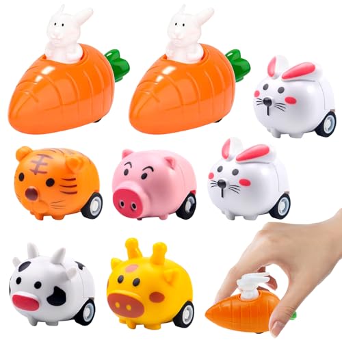 Giugio Ostergeschenke Kinder, 8X Aufziehbare Osterhasen Tier Set, Ostern Geschenke Kinder, Aufziehbare Osterhasen Tier, Mitgebsel Kindergeburtstag für Jungen Mädchen 1 2 3 4 5 6 Jahr von Giugio