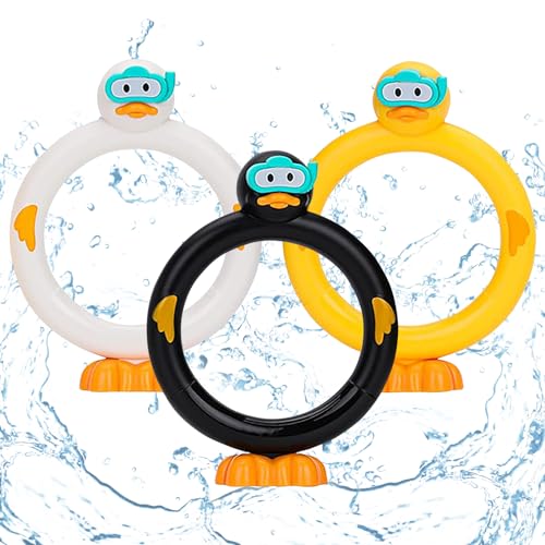 Giugio 3 Stück Tauchspielzeug für Kinder, Tauchringe, Schwimmenspielzeug Unterwasser Tauchen Pool Schwimmbad Tauchset Sinkendes Spaß Trainingsspielzeug Tauchspiel für Jungen & Mädchen (B) von Giugio
