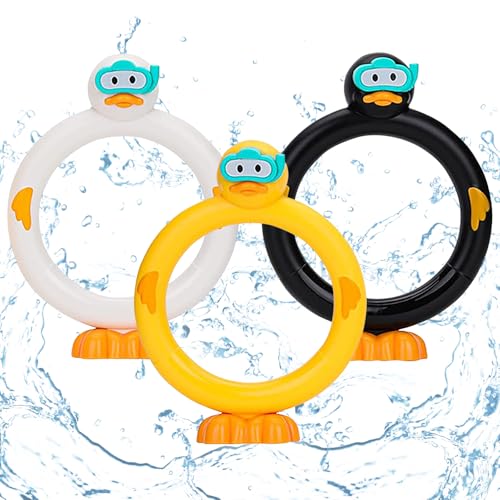 Giugio 3 Stück Tauchspielzeug für Kinder, Tauchringe, Schwimmenspielzeug Unterwasser Tauchen Pool Schwimmbad Tauchset Sinkendes Spaß Trainingsspielzeug Tauchspiel für Jungen & Mädchen (B) von Giugio