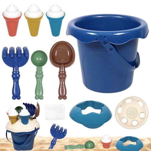 Giugio Sandspielzeug Eimer Set, Sandkasten Spielzeug Kinder, Sandkasten Spielzeug, Sandeimer für Kinder mit 3 Eistüten, 1 Eimer, 3 Schaufeln, Gartenspielzeug ab 3+ Jahre Mädchen Junge Giugio Sandspielzeug Eimer Set, Sandkasten Spielzeug Kinder, Sandkasten Spielzeug, Sandeimer für Kinder mit 3 Eistüten, 1 Eimer, 3 Schaufeln, Gartenspielzeug ab 3+ Jahre Mädchen Junge von Giugio