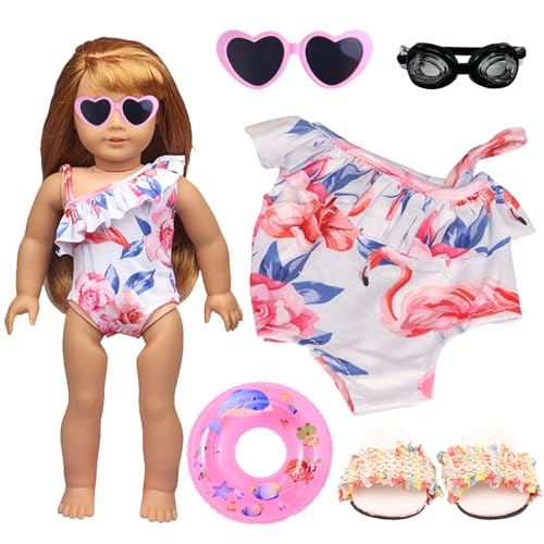 Giugio Schwimm-Set für Puppen, 5 teilig mit Badeanzug Schwimmring Schuhe, 43 cm Kleidung Bekleidung, Puppenkleidung für Badespaß an heißen Sommertagen, Süßes Babypuppenzubehör, Mädchen Geschenke Giugio Schwimm-Set für Puppen, 5 teilig mit Badeanzug Schwimmring Schuhe, 43 cm Kleidung Bekleidung, Puppenkleidung für Badespaß an heißen Sommertagen, Süßes Babypuppenzubehör, Mädchen Geschenke von Giugio