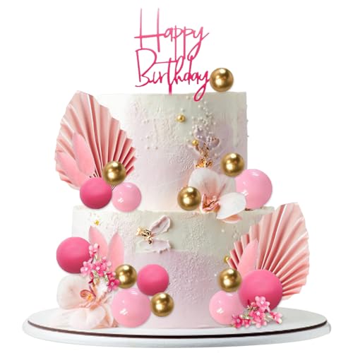29 Stück Boho Tortendeko Rosa, Happy Birthday Topper, Hot Pink Gold Bälle Kuchen Dekor, Kuchen Topper Geburtstag Mädchen, Tortenaufsatz für Hochzeit 29 Stück Boho Tortendeko Rosa, Happy Birthday Topper, Hot Pink Gold Bälle Kuchen Dekor, Kuchen Topper Geburtstag Mädchen, Tortenaufsatz für Hochzeit von Giugio