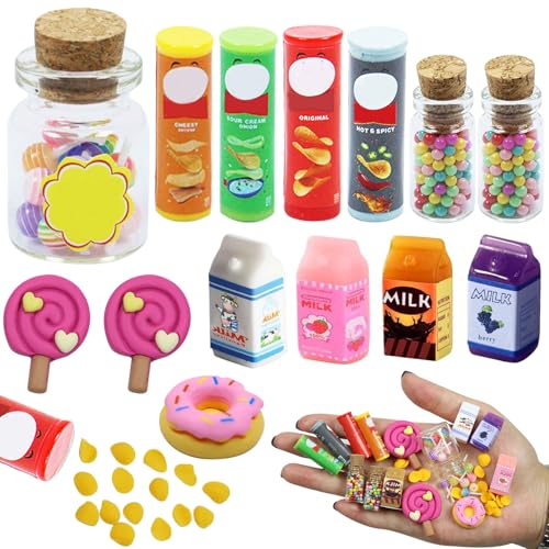 Wichtel Zubehör, 15 Stück Miniatur Essen und Trinken, 1/12 Puppenhaus Zubehör, Lebensmittel Set, Puppenzubehör Spielgeschirr für Weihnachten Dekoration Geschenk Wichtel Zubehör, 15 Stück Miniatur Essen und Trinken, 1/12 Puppenhaus Zubehör, Lebensmittel Set, Puppenzubehör Spielgeschirr für Weihnachten Dekoration Geschenk von Giugio