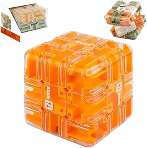 Puzzle Maze Cube – Large Labyrinth 3D Puzzle Maze Cube, Developing Cognitive Skill, Stimulate Intelligence and Hand Eye Coordination Interactive Challenge for Adults Teens (Orange) von Giurui