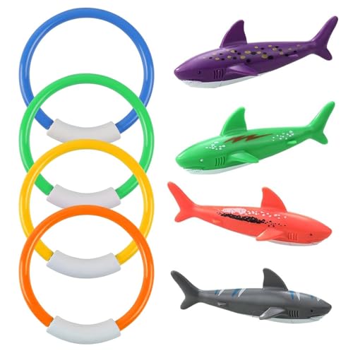Giutsaull 8 Stück Tauchspielzeug für Kinder, Unterwasser Tauchring, Schnell Unter Wasser Sinken Schwimmbad Spielzeug, Tauchring Algenspielzeug Set für Unterwasserspiel und Tauchtraining von Kindern Giutsaull 8 Stück Tauchspielzeug für Kinder, Unterwasser Tauchring, Schnell Unter Wasser Sinken Schwimmbad Spielzeug, Tauchring Algenspielzeug Set für Unterwasserspiel und Tauchtraining von Kindern von Giutsaull