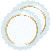 Pappteller in Hellblau und Gold zur Babyparty, 8er Pack von Givi Italia S.r.l.