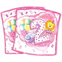 Kleine Partyteller, 2. Geburtstag Mädchen, 10 Stück, 19 cm Kleine Partyteller, 2. Geburtstag Mädchen, 10 Stück, 19 cm von Givi Italia