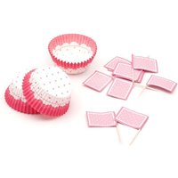 Muffinset, rosa gepunktet, 48-teilig Muffinset, rosa gepunktet, 48-teilig von Givi Italia