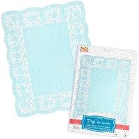 Spitzen-Deckchen aus Papier, 10 Stück, hellblau, 30 x 40 cm Spitzen-Deckchen aus Papier, 10 Stück, hellblau, 30 x 40 cm von Givi Italia
