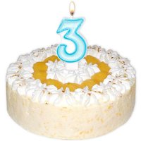Zahlenkerze 3, hellblau, Tortenkerze für 3. Geburtstag Junge, 6 cm, 1 Stück von Givi Italia