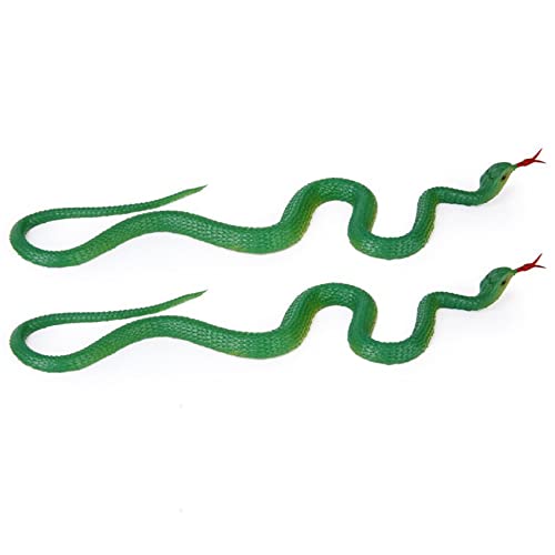 Giwnhvx 2X Simulation Plüschtier Schlange Simulation Snake Rubber Tip Toy -GrüN von Giwnhvx