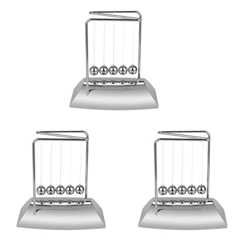 Giwnhvx 3 x Kugeln für 5 Bälle, Z-förmige Wiege, galvanisiertes Metallmaterial, Pendelkugeln mit Sockel Giwnhvx 3 x Kugeln für 5 Bälle, Z-förmige Wiege, galvanisiertes Metallmaterial, Pendelkugeln mit Sockel von Giwnhvx
