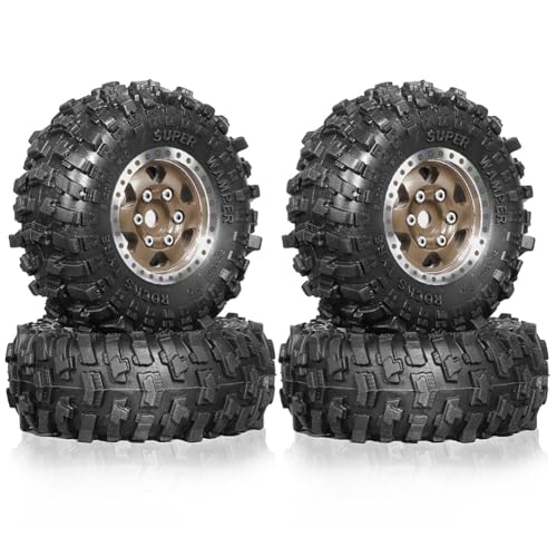 Giwnhvx 4 Stück 51 mm 1,0 Metall-Beadlock-Radreifensatz für 1/18 1/24 RC Crawler Car TRX4M SCX24 AX24 FCX24 Upgrade-Teile, von Giwnhvx