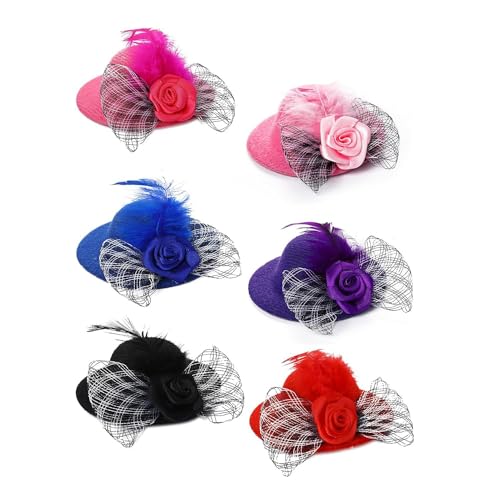 Giwnhvx 6 Stück Hühnerhüte für Hühner, passend für Hühnerkleidung, Kostüme für Hühner, Hüte für Hühner, kleine Hüte, Kleintierhüte, einfach zu bedienen, 7 cm von Giwnhvx