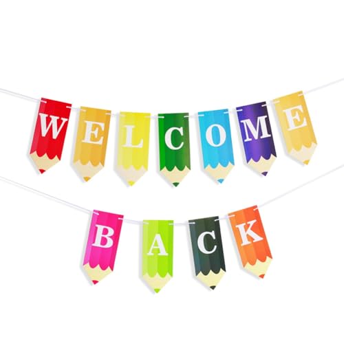 Giwnhvx Bleistift-Brief-Banner Willkommen Zurück für die Eröffnungssaison, Klassenzimmer-Dekoration, Schulanfangs-Dekoration Giwnhvx Bleistift-Brief-Banner Willkommen Zurück für die Eröffnungssaison, Klassenzimmer-Dekoration, Schulanfangs-Dekoration von Giwnhvx