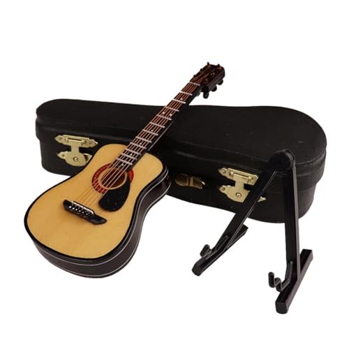 Giwnhvx D-Holz Miniaturgitarre mit Ständer und Koffer Mini Musikinstrument Miniatur Puppenhaus Modell Home Decoration Einfach zu bedienen Giwnhvx D-Holz Miniaturgitarre mit Ständer und Koffer Mini Musikinstrument Miniatur Puppenhaus Modell Home Decoration Einfach zu bedienen von Giwnhvx