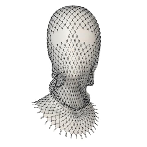 Giwnhvx Juwelenbesetzte Strass-Netzmaske, Funkelnde Karnevals-Kopfbedeckung, Nachtclub-Accessoires für Damen, Schwarz Giwnhvx Juwelenbesetzte Strass-Netzmaske, Funkelnde Karnevals-Kopfbedeckung, Nachtclub-Accessoires für Damen, Schwarz von Giwnhvx