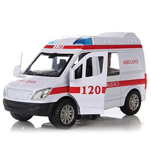 Giwnhvx WeißEr Kranken Wagen Medizinische Fahrzeuge Spielzeug 1/32 Legierung Diecast Auto Model mit Licht & Sound Geschenk für Kinder Giwnhvx WeißEr Kranken Wagen Medizinische Fahrzeuge Spielzeug 1/32 Legierung Diecast Auto Model mit Licht & Sound Geschenk für Kinder von Giwnhvx