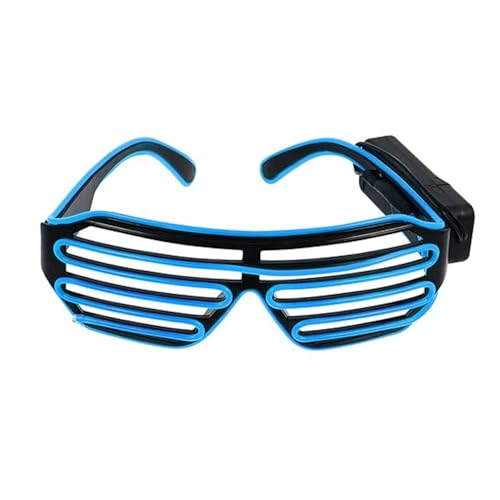 Gizelle LED-Leuchtbrille, Neon-Shutter-Brille, kabellos, blinkend, Partybrille, Neonlicht, leuchtet im Dunkeln, beleuchteter Rahmen für Disco, Weihnachten, DJ-Kostüm, Partygeschenke, Blau von Gizelle