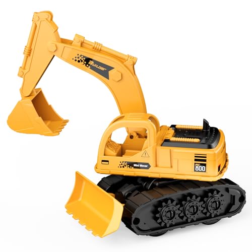 GizmoVine Bagger Spielzeug, Baustellenfahrzeuge Kinder, 2-in-1 Reibungsauto Modell mit Bulldozer, Starke & Flexible Teile, Party und Sandkasten Kinderbagger für 2 3 4 5 Jahre GizmoVine Bagger Spielzeug, Baustellenfahrzeuge Kinder, 2-in-1 Reibungsauto Modell mit Bulldozer, Starke & Flexible Teile, Party und Sandkasten Kinderbagger für 2 3 4 5 Jahre von GizmoVine