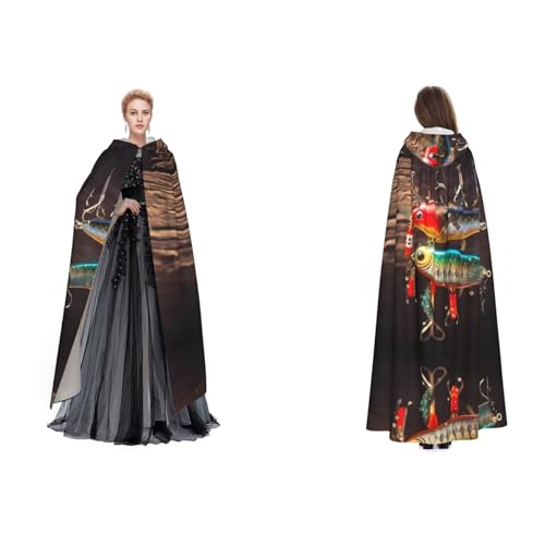 Gjgdbxdw Kapuzenumhang mit Angelköder, Uni, Erwachsene, Kapuzenumhang mit Kapuze, für Halloween, Cosplay-Kostüme von Gjgdbxdw