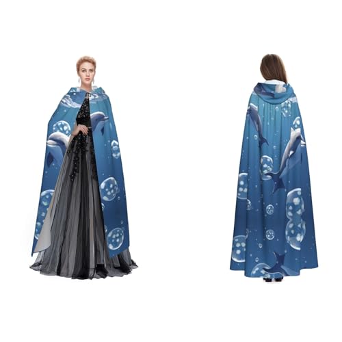 Gjgdbxdw Kapuzenumhang mit Delfinkugeln, Uni, Erwachsene, Kapuzenumhang mit Kapuze, für Halloween, Cosplay-Kostüme von Gjgdbxdw