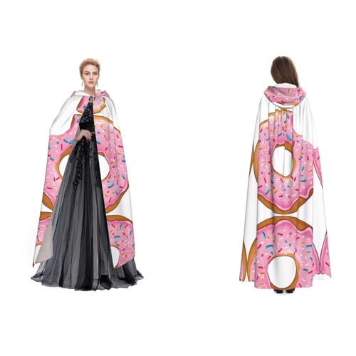 Gjgdbxdw Kapuzenumhang mit Donut-Druck, Uni, Erwachsene, Kapuzenumhang mit Kapuze, für Halloween, Cosplay-Kostüme von Gjgdbxdw