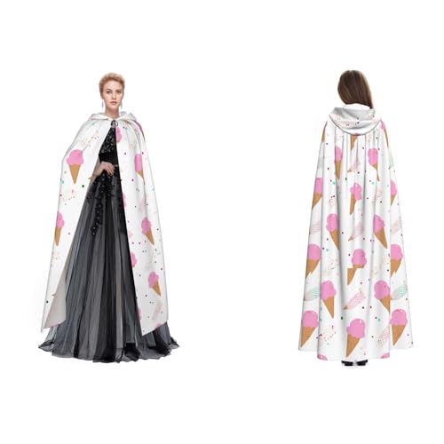 Gjgdbxdw Kapuzenumhang mit Eistüten bedruckt, Uni, Erwachsene, Kapuzenumhang mit Kapuze für Halloween, Cosplay-Kostüme Gjgdbxdw Kapuzenumhang mit Eistüten bedruckt, Uni, Erwachsene, Kapuzenumhang mit Kapuze für Halloween, Cosplay-Kostüme von Gjgdbxdw