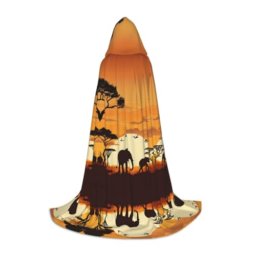 Gjgdbxdw Kapuzenumhang mit Elefanten- und Giraffen-Aufdruck, mit Kapuze, für Damen, Herren, Teenager, Halloween, Cosplay-Kostüme von Gjgdbxdw