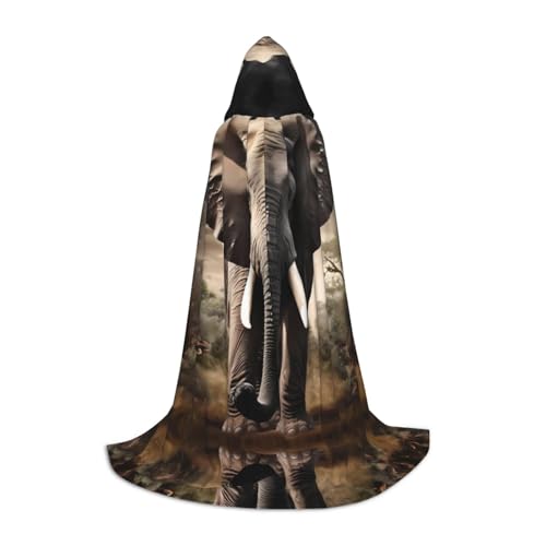 Gjgdbxdw Kapuzenumhang mit Elefantenmuster und Kapuze, für Damen, Herren, Teenager, Halloween, Cosplay-Kostüme Gjgdbxdw Kapuzenumhang mit Elefantenmuster und Kapuze, für Damen, Herren, Teenager, Halloween, Cosplay-Kostüme von Gjgdbxdw