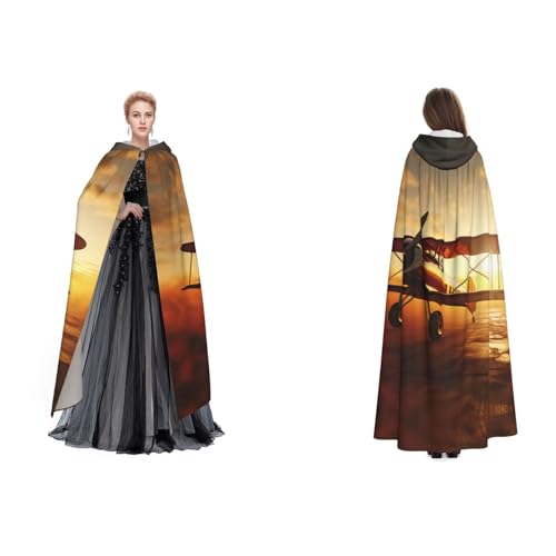 Gjgdbxdw Kapuzenumhang mit Flugzeugmotiv bei Sonnenuntergang, Uni, Erwachsene, Kapuzenumhang mit Kapuze für Halloween, Cosplay-Kostüme Gjgdbxdw Kapuzenumhang mit Flugzeugmotiv bei Sonnenuntergang, Uni, Erwachsene, Kapuzenumhang mit Kapuze für Halloween, Cosplay-Kostüme von Gjgdbxdw