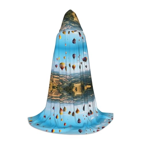 Gjgdbxdw Kapuzenumhang mit Heißluftballon-Druck, für Damen, Herren, Teenager, Halloween, Cosplay-Kostüme Gjgdbxdw Kapuzenumhang mit Heißluftballon-Druck, für Damen, Herren, Teenager, Halloween, Cosplay-Kostüme von Gjgdbxdw