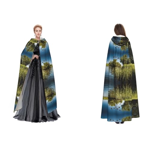 Gjgdbxdw Kapuzenumhang mit Jagd-Motiv, Uni, Erwachsene, Kapuzenumhang mit Kapuze, für Halloween, Cosplay-Kostüme von Gjgdbxdw