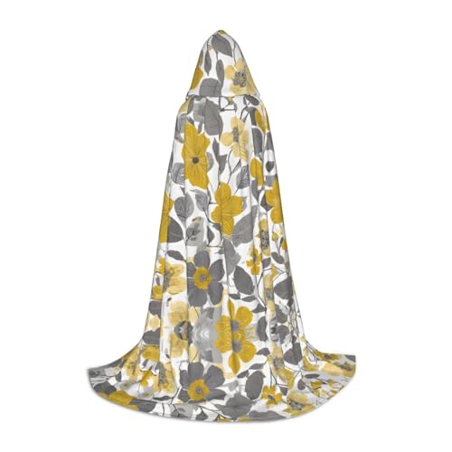 Gjgdbxdw Kapuzenumhang mit Kapuze für Damen, Herren, Teenager, Halloween, Cosplay-Kostüme, Gelb / Grau von Gjgdbxdw