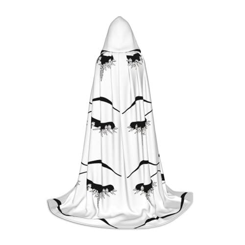 Gjgdbxdw Kapuzenumhang mit Kapuze mit Wimpernaufdruck, für Damen, Herren, Teenager, Halloween, Cosplay-Kostüme Gjgdbxdw Kapuzenumhang mit Kapuze mit Wimpernaufdruck, für Damen, Herren, Teenager, Halloween, Cosplay-Kostüme von Gjgdbxdw