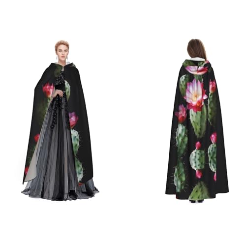 Gjgdbxdw Kapuzenumhang mit Pflanzenblumendruck, Uni, Erwachsene, Kapuzenumhang mit Kapuze für Halloween, Cosplay-Kostüme von Gjgdbxdw