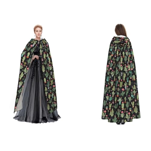 Gjgdbxdw Kapuzenumhang mit Pflanzendruck, Uni, Erwachsene, Kapuzenumhang mit Kapuze für Halloween, Cosplay-Kostüme von Gjgdbxdw