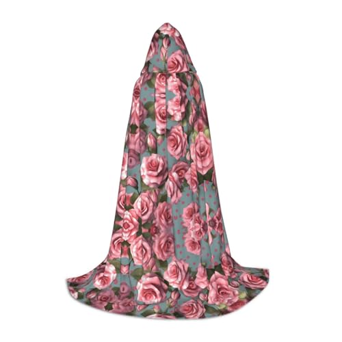 Gjgdbxdw Kapuzenumhang mit Rosenblüten und Kapuze, für Damen, Herren, Teenager, Halloween, Cosplay-Kostüme Gjgdbxdw Kapuzenumhang mit Rosenblüten und Kapuze, für Damen, Herren, Teenager, Halloween, Cosplay-Kostüme von Gjgdbxdw