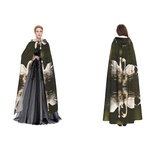 Gjgdbxdw Kapuzenumhang mit Schwanenblättern, Uni, Erwachsene, Kapuzenumhang mit Kapuze, für Halloween, Cosplay-Kostüme Gjgdbxdw Kapuzenumhang mit Schwanenblättern, Uni, Erwachsene, Kapuzenumhang mit Kapuze, für Halloween, Cosplay-Kostüme von Gjgdbxdw