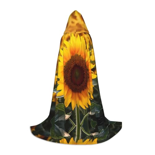 Gjgdbxdw Kapuzenumhang mit Sonnenblumenmuster, für Damen, Herren, Teenager, Halloween, Cosplay-Kostüme Gjgdbxdw Kapuzenumhang mit Sonnenblumenmuster, für Damen, Herren, Teenager, Halloween, Cosplay-Kostüme von Gjgdbxdw