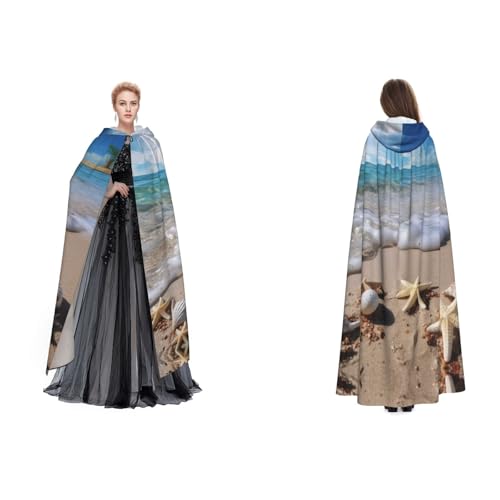 Gjgdbxdw Kapuzenumhang mit Stranddruck, Uni, Erwachsene, Kapuzenumhang mit Kapuze, für Halloween, Cosplay-Kostüme von Gjgdbxdw