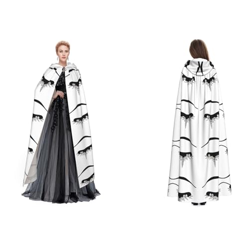 Gjgdbxdw Kapuzenumhang mit Wimpernaufdruck, Uni, Erwachsene, Kapuzenumhang mit Kapuze für Halloween, Cosplay-Kostüme Gjgdbxdw Kapuzenumhang mit Wimpernaufdruck, Uni, Erwachsene, Kapuzenumhang mit Kapuze für Halloween, Cosplay-Kostüme von Gjgdbxdw