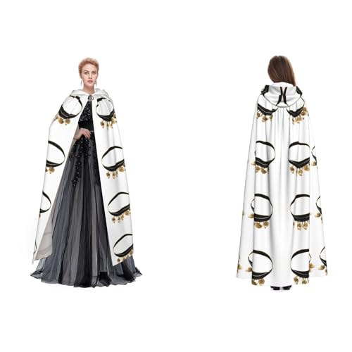 Gjgdbxdw Kapuzenumhang mit Wimpernaufdruck, Uni, Erwachsene, Kapuzenumhang mit Kapuze für Halloween, Cosplay-Kostüme von Gjgdbxdw