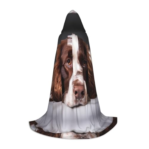 Gjgdbxdw Kapuzenumhang mit niedlichem Hundeaufdruck, für Damen, Herren, Teenager, Halloween, Cosplay-Kostüme Gjgdbxdw Kapuzenumhang mit niedlichem Hundeaufdruck, für Damen, Herren, Teenager, Halloween, Cosplay-Kostüme von Gjgdbxdw