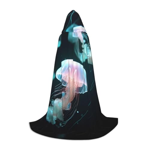 Gjgdbxdw Schöner Kapuzenumhang mit Quallenprint, für Damen, Herren, Teenager, Halloween-Kostüme und Cosplay-Kostüme Gjgdbxdw Schöner Kapuzenumhang mit Quallenprint, für Damen, Herren, Teenager, Halloween-Kostüme und Cosplay-Kostüme von Gjgdbxdw