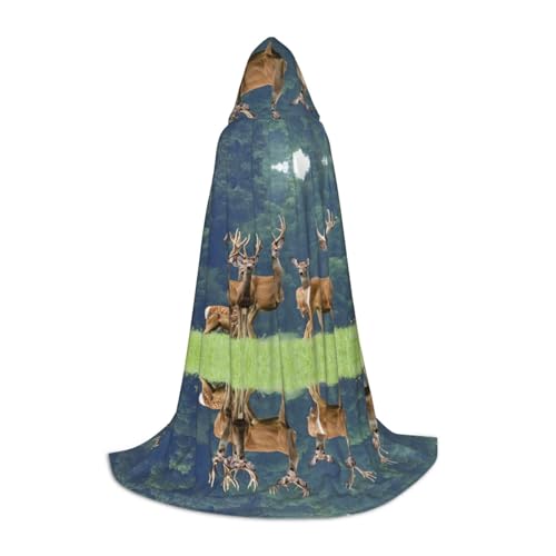 Gjgdbxdw Umhang mit Kapuze mit Hirschmotiv, für Damen, Herren, Teenager, Halloween, Cosplay-Kostüme Gjgdbxdw Umhang mit Kapuze mit Hirschmotiv, für Damen, Herren, Teenager, Halloween, Cosplay-Kostüme von Gjgdbxdw